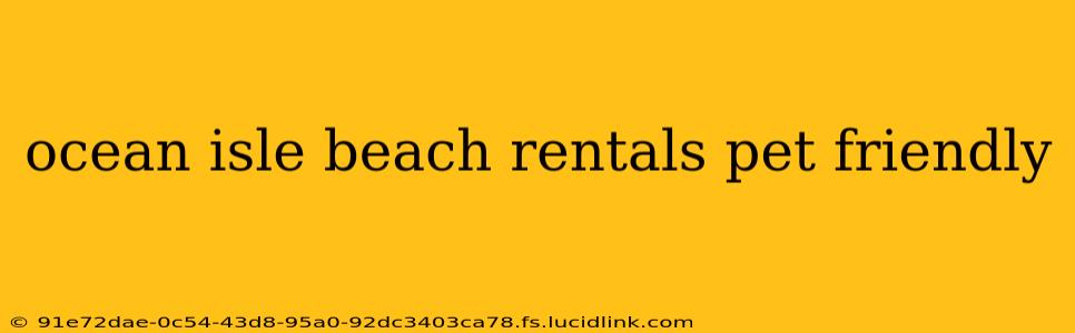 ocean isle beach rentals pet friendly